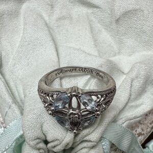 Elegant Silver Ring with Blue Gemstones